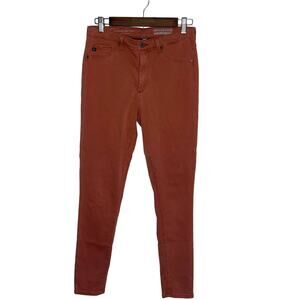 Adriano Goldschmied Anthropologie women's size 27 red burnt orange skinny ankle